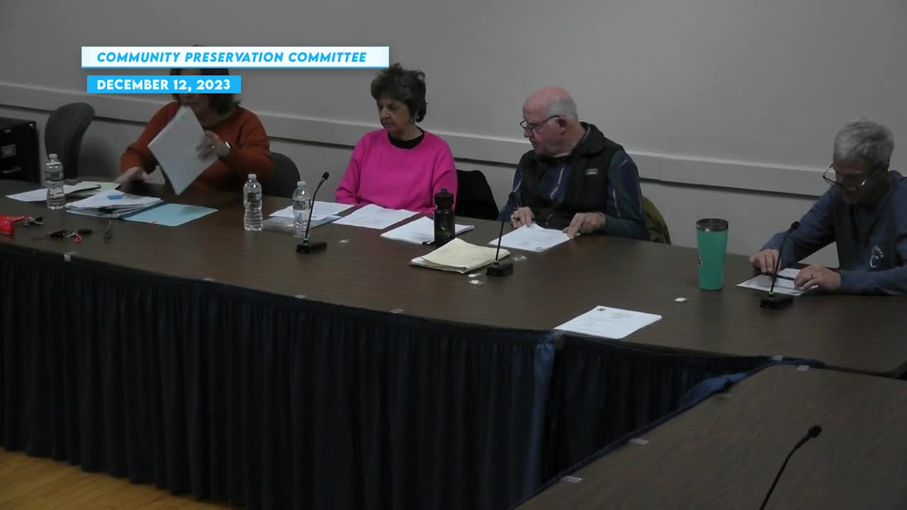 Thumbnail image for Community Preservation Committee Meeting December 12, 2023