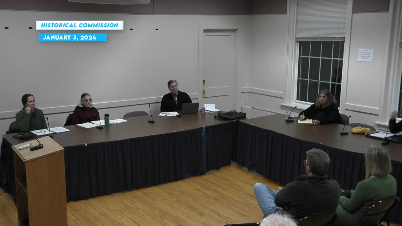 Thumbnail image for Historical Commission Meeting January 3, 2024