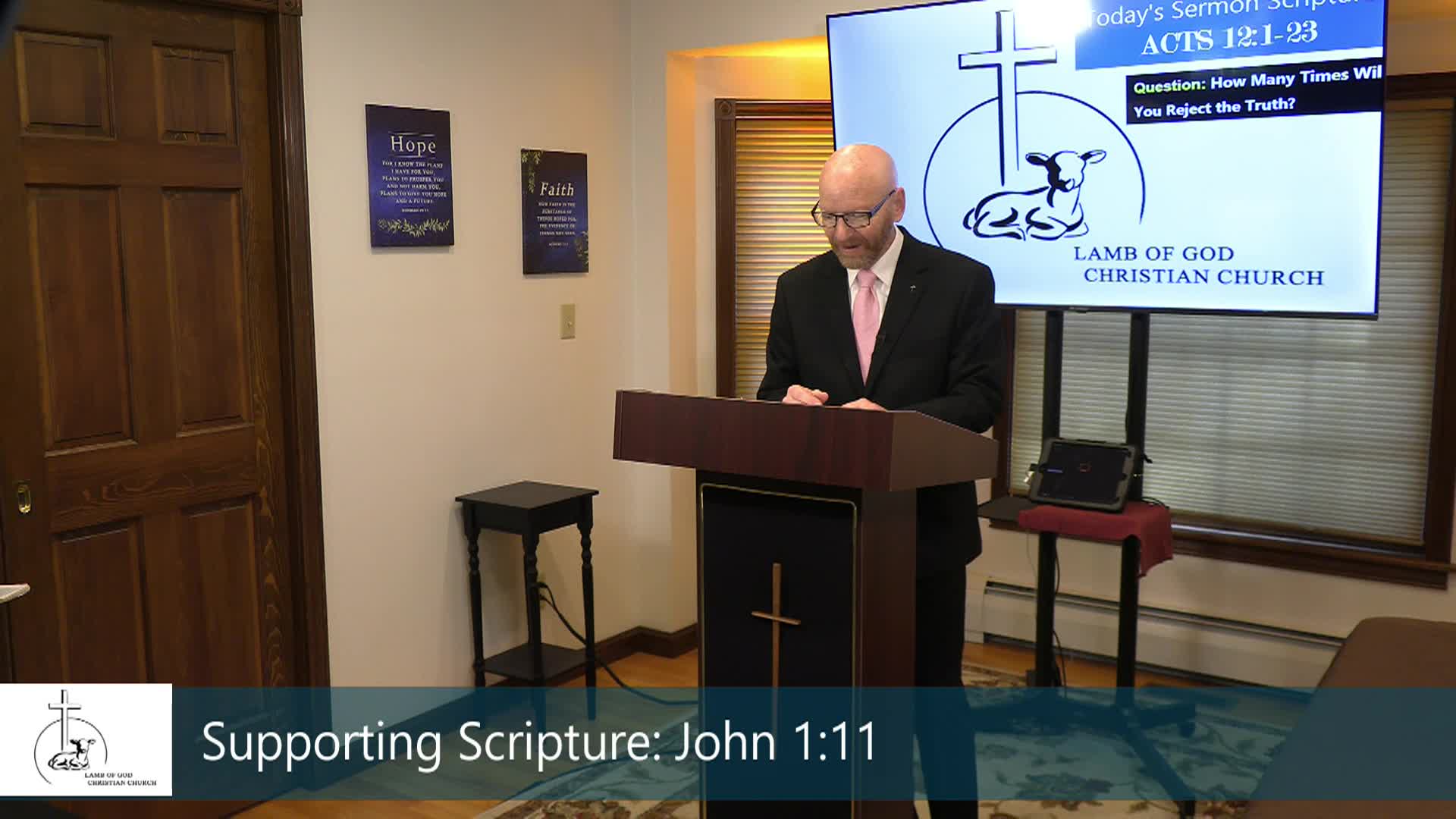 Thumbnail image for Lamb of God Christian Church Sunday Sermon - 135 Acts 12_1-23
