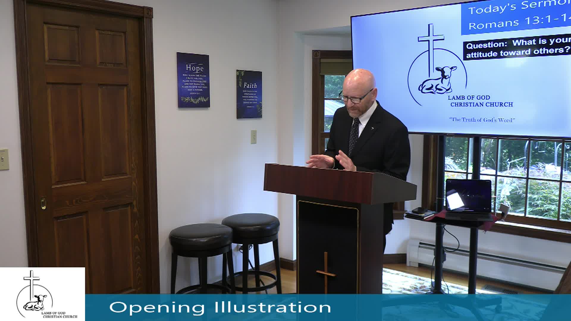 Thumbnail image for Lamb of God Christian Church Sunday Sermon - 183 Romans 13_1-14