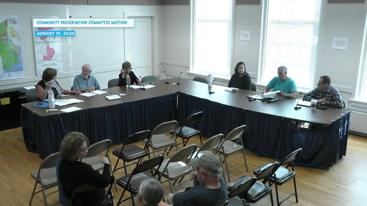Community Preservation Committee August 19, 2025