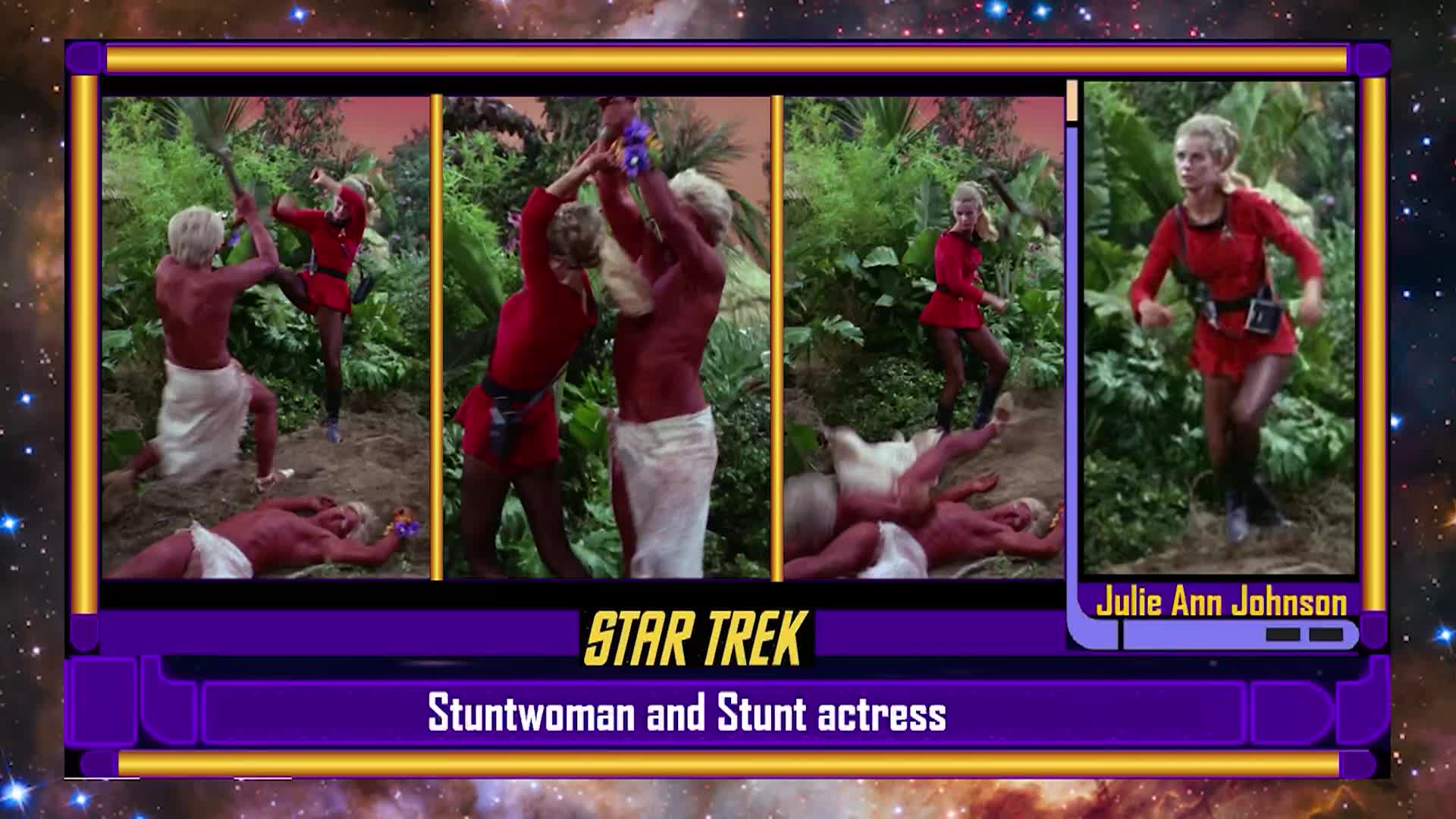 Thumbnail image for A Captain's Log - Julie Ann Johnson - stuntwoman, Charlie's Angels, Hollywood stunts and a single 1960's Star Trek experience